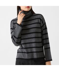 R-ISM / リズム ニット・セーター | 【カシミヤ100％】タートルネックボーダーニット