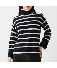 R-ISM / リズム ニット・セーター | 【カシミヤ100％】タートルネックボーダーニット