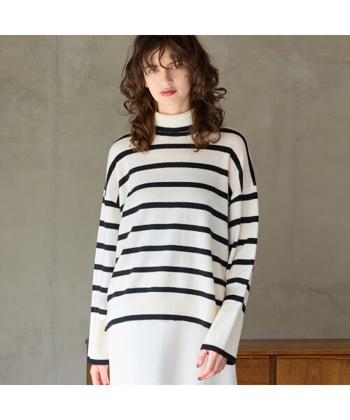 R-ISM / リズム ニット・セーター | 【カシミヤ100％】タートルネックボーダーニット | 詳細1