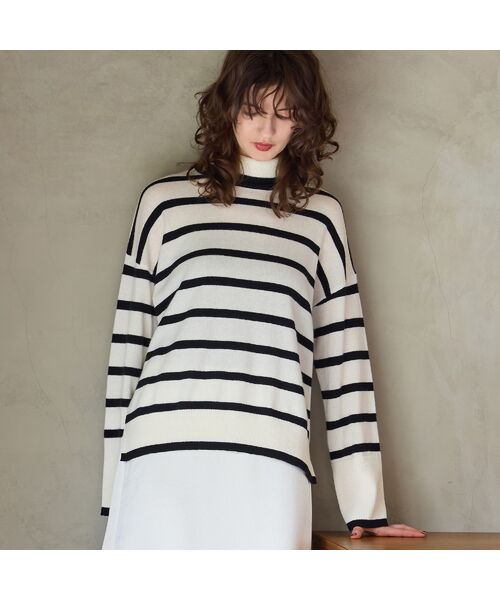 R-ISM / リズム ニット・セーター | 【カシミヤ100％】タートルネックボーダーニット | 詳細4