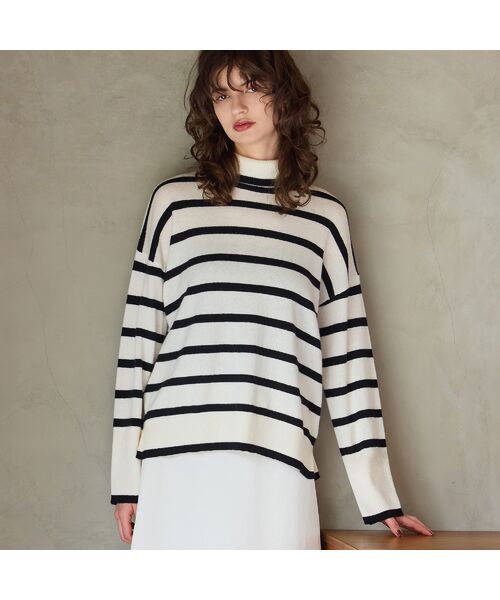 R-ISM / リズム ニット・セーター | 【カシミヤ100％】タートルネックボーダーニット | 詳細5