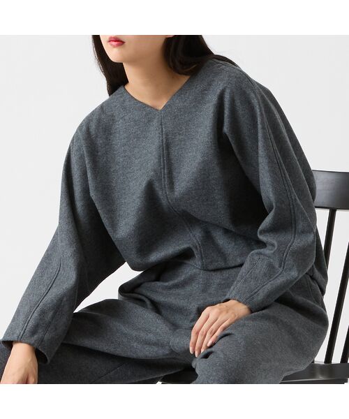 R-ISM / リズム シャツ・ブラウス | 【セットアップ対応・S/M/Lサイズあり】圧縮ウールスムースタックブラウス | 詳細4