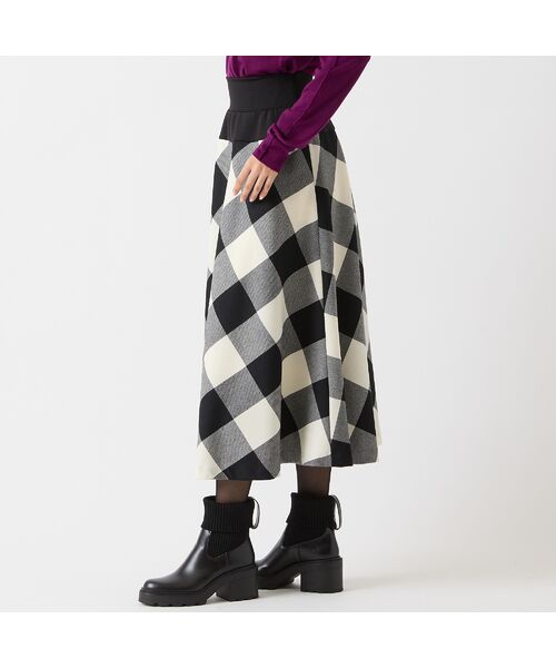 R-ISM / リズム ミニ・ひざ丈スカート | 【追加生産・尾州ウール・S/M/Lサイズあり】チェックフレアースカート | 詳細5