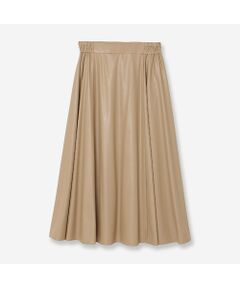 R-ISM / リズム ミニ・ひざ丈スカート | 【インポート素材・洗える】フェイクレザーギャザースカート