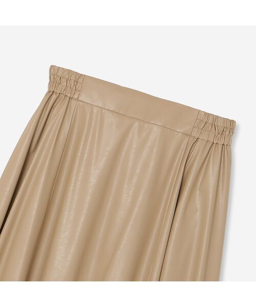 R-ISM / リズム ミニ・ひざ丈スカート | 【インポート素材・洗える】フェイクレザーギャザースカート | 詳細1