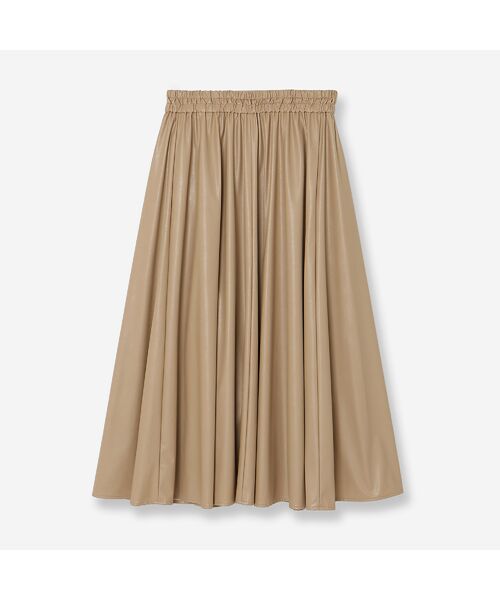 R-ISM / リズム ミニ・ひざ丈スカート | 【インポート素材・洗える】フェイクレザーギャザースカート | 詳細3