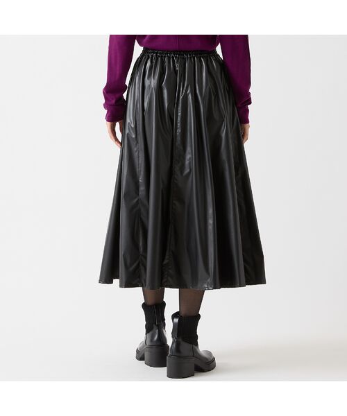 R-ISM / リズム ミニ・ひざ丈スカート | 【インポート素材・洗える】フェイクレザーギャザースカート | 詳細8
