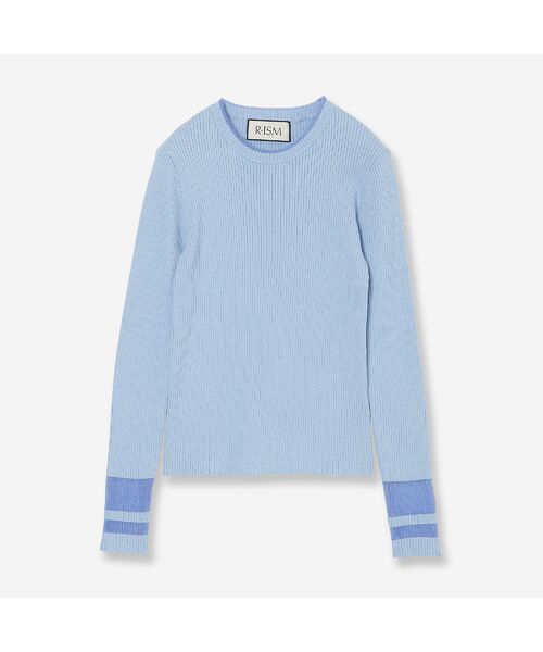 R-ISM / リズム ニット・セーター | 【洗える】リストシアーデザインリブニット（ライトブルー）
