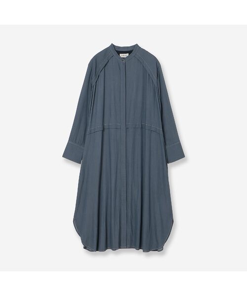 R-ISM / リズム ミニ丈・ひざ丈ワンピース | 【セットアップ対応・洗える】シャンブレーデニムシャツワンピース（ダークブルー）