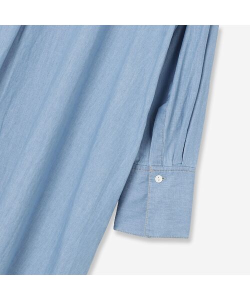 R-ISM / リズム ミニ丈・ひざ丈ワンピース | 【セットアップ対応・洗える】シャンブレーデニムシャツワンピース | 詳細9