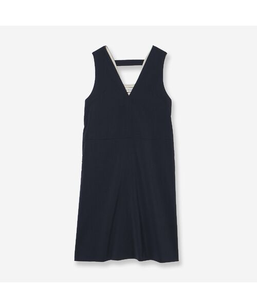 R-ISM / リズム ミニ丈・ひざ丈ワンピース | 【接触冷感・吸水速乾・紫外線防止・洗える】ライトツイルジャンパースカート（ダークブルー）