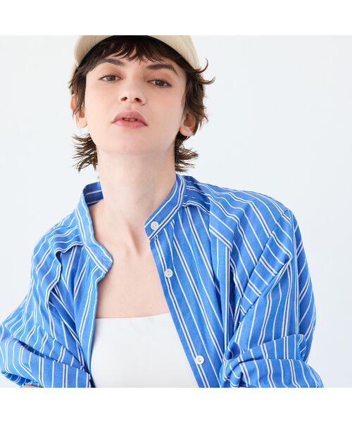 R-ISM / リズム ミニ丈・ひざ丈ワンピース | 【ロゴ刺繍・洗える】ストライプブロードシャツワンピース | 詳細12