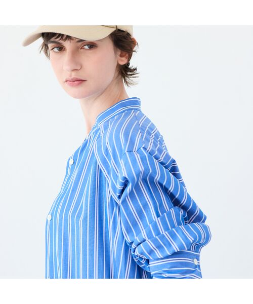 R-ISM / リズム ミニ丈・ひざ丈ワンピース | 【ロゴ刺繍・洗える】ストライプブロードシャツワンピース | 詳細14