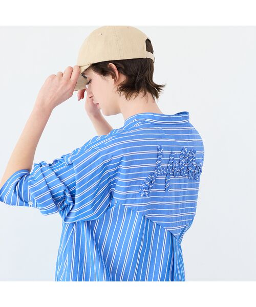 R-ISM / リズム ミニ丈・ひざ丈ワンピース | 【ロゴ刺繍・洗える】ストライプブロードシャツワンピース | 詳細15