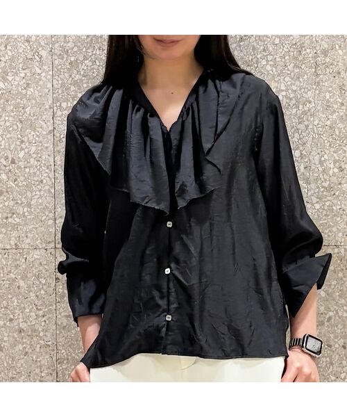 R-ISM / リズム シャツ・ブラウス | 【洗える】ワッシャーサテンフリルブラウス | 詳細4