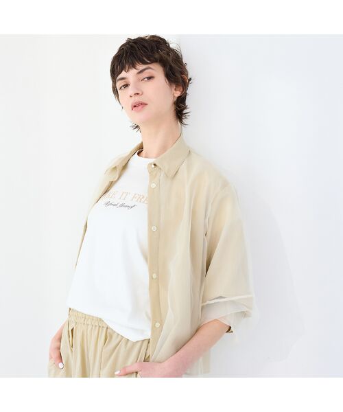 R-ISM / リズム シャツ・ブラウス | 【セットアップ対応・接触冷感・S/M/Lサイズ】オーガンジーラップブラウス | 詳細2