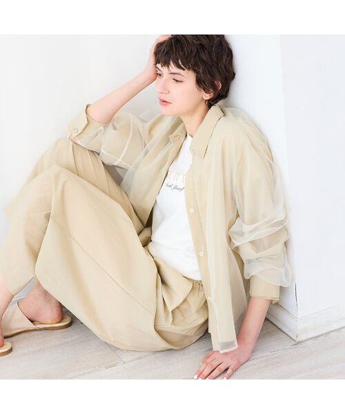 R-ISM / リズム シャツ・ブラウス | 【セットアップ対応・接触冷感・S/M/Lサイズ】オーガンジーラップブラウス | 詳細3