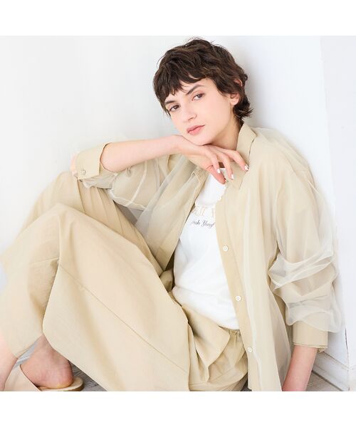 R-ISM / リズム シャツ・ブラウス | 【セットアップ対応・接触冷感・S/M/Lサイズ】オーガンジーラップブラウス | 詳細4