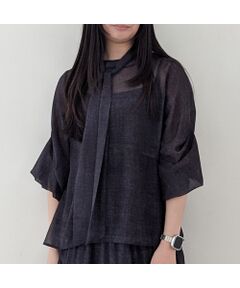 R-ISM / リズム シャツ・ブラウス | 【セットアップ対応・洗える・S/M/Lサイズ】シフォンデニムプリントブラウス