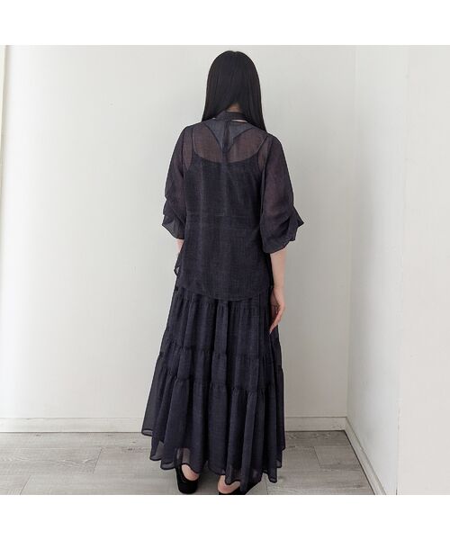 R-ISM / リズム シャツ・ブラウス | 【セットアップ対応・洗える・S/M/Lサイズ】シフォンデニムプリントブラウス | 詳細3