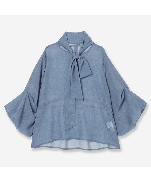 R-ISM / リズム シャツ・ブラウス | 【セットアップ対応・洗える・S/M/Lサイズ】シフォンデニムプリントブラウス | 詳細4