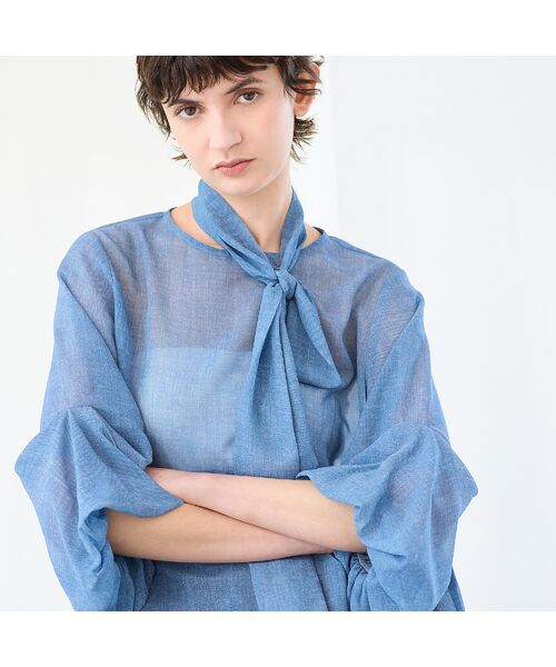 R-ISM / リズム シャツ・ブラウス | 【セットアップ対応・洗える・S/M/Lサイズ】シフォンデニムプリントブラウス | 詳細13