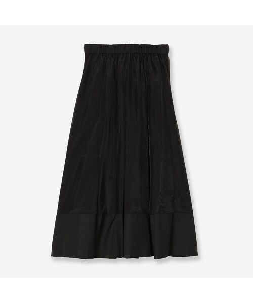 R-ISM / リズム ミニ・ひざ丈スカート | 【洗える・S/M/Lサイズ】オーガンジーコンビボリュームスカート（ブラック）