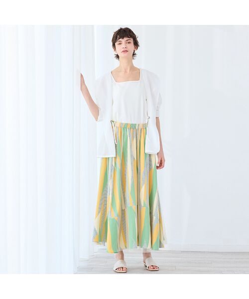 R-ISM / リズム ミニ・ひざ丈スカート | 【洗える・S/M/Lサイズ】ジオメトリックプリント×チュールスカート | 詳細7