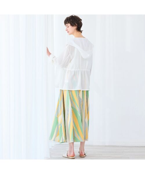 R-ISM / リズム ミニ・ひざ丈スカート | 【洗える・S/M/Lサイズ】ジオメトリックプリント×チュールスカート | 詳細12