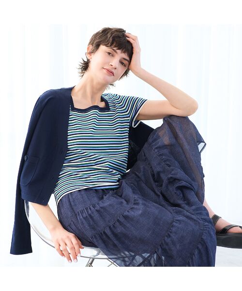 R-ISM / リズム ミニ・ひざ丈スカート | 【セットアップ対応・洗える・S/M/Lサイズ】シフォンデニムプリントスカート | 詳細12