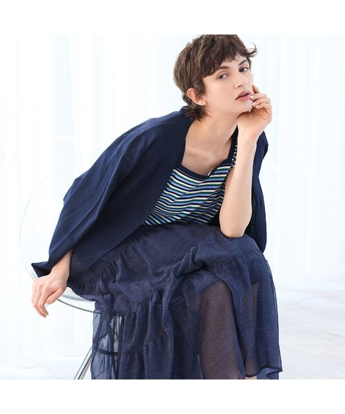 R-ISM / リズム ミニ・ひざ丈スカート | 【セットアップ対応・洗える・S/M/Lサイズ】シフォンデニムプリントスカート | 詳細14