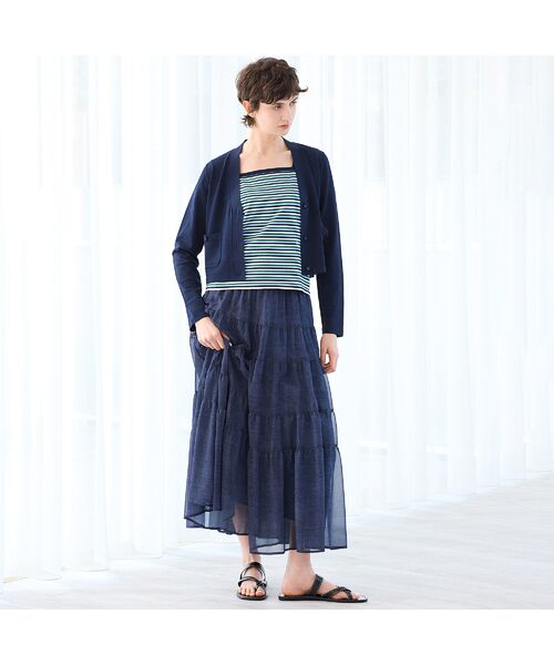 R-ISM / リズム ミニ・ひざ丈スカート | 【セットアップ対応・洗える・S/M/Lサイズ】シフォンデニムプリントスカート | 詳細8