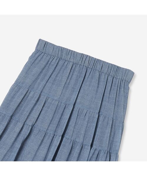 R-ISM / リズム ミニ・ひざ丈スカート | 【セットアップ対応・洗える・S/M/Lサイズ】シフォンデニムプリントスカート | 詳細15