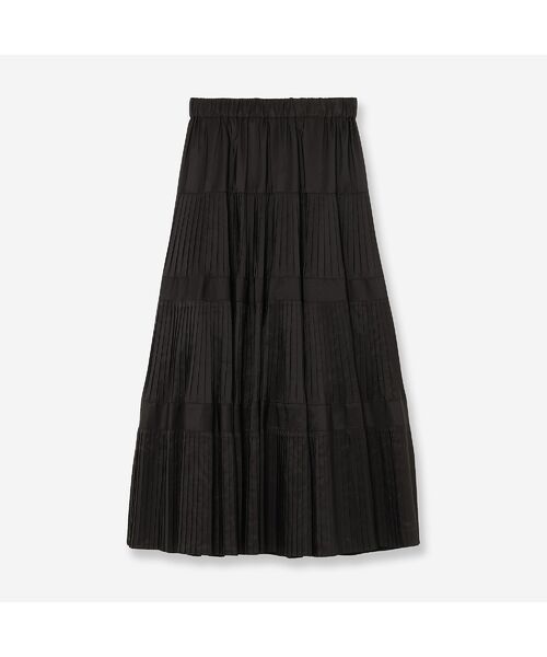 R-ISM / リズム ミニ・ひざ丈スカート | 【追加生産・新色登場】3段プリーツスカート（ブラック）