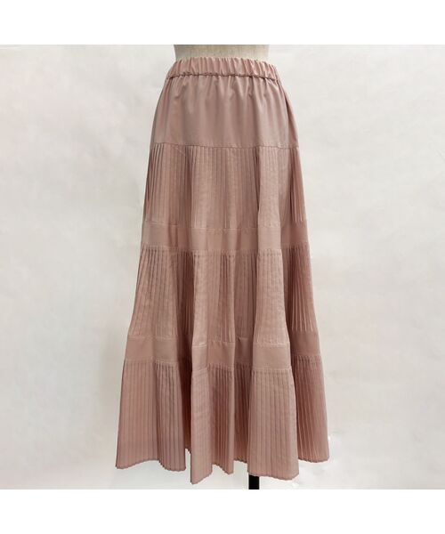 R-ISM / リズム ミニ・ひざ丈スカート | 【追加生産・新色登場】3段プリーツスカート（ピンク）