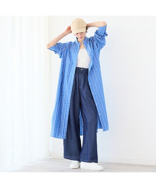 R-ISM / リズム その他パンツ | 【セットアップ対応・洗える・S/M/Lサイズ】シャンブレーデニムトラウザー（ダークブルー）