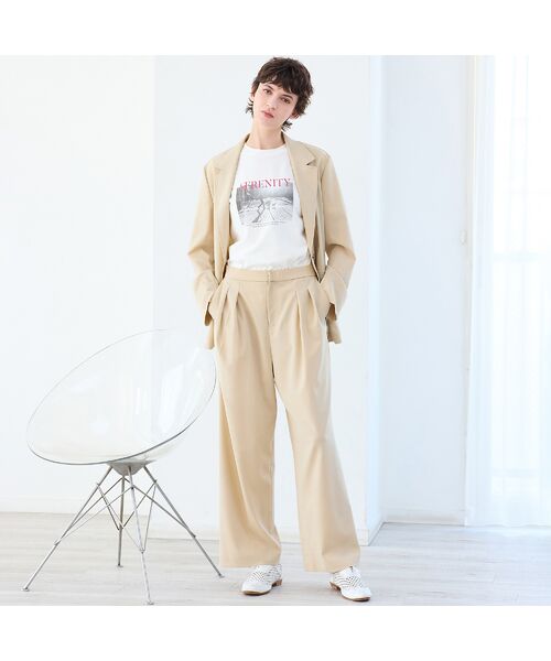 R-ISM / リズム その他パンツ | 【接触冷感・吸水速乾・紫外線防止・洗える】ライトツイルタックパンツ（ベージュ）