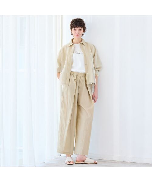 R-ISM / リズム その他パンツ | 【セットアップ対応・接触冷感・S/M/Lサイズ】ストレッチワイドパンツ（ライトベージュ）