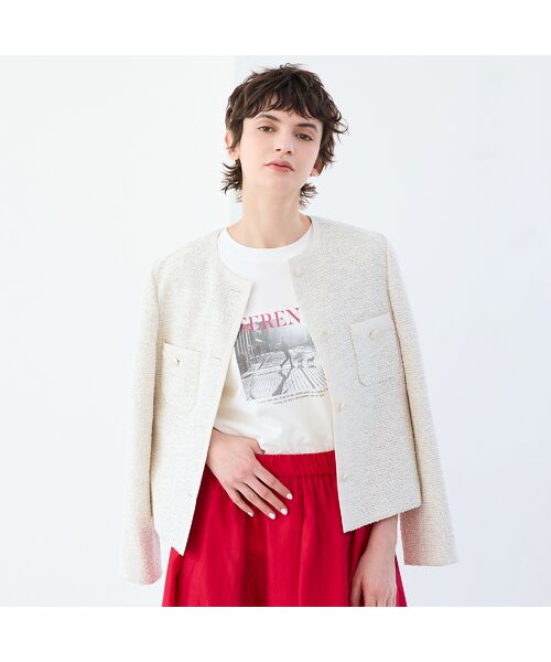 R-ISM / リズム ノーカラージャケット | 【S/M/Lサイズ】ツイードノーカラージャケット | 詳細1