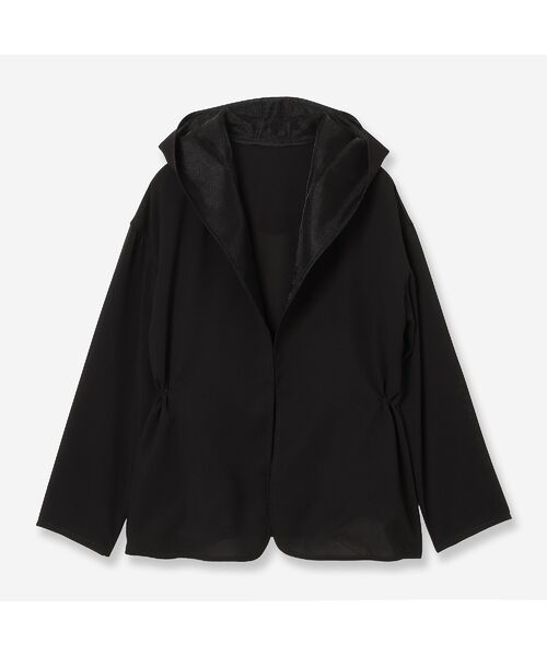 R-ISM / リズム ノーカラージャケット | 【洗える・S/M/Lサイズ】カラミフーディージャケット（ブラック）