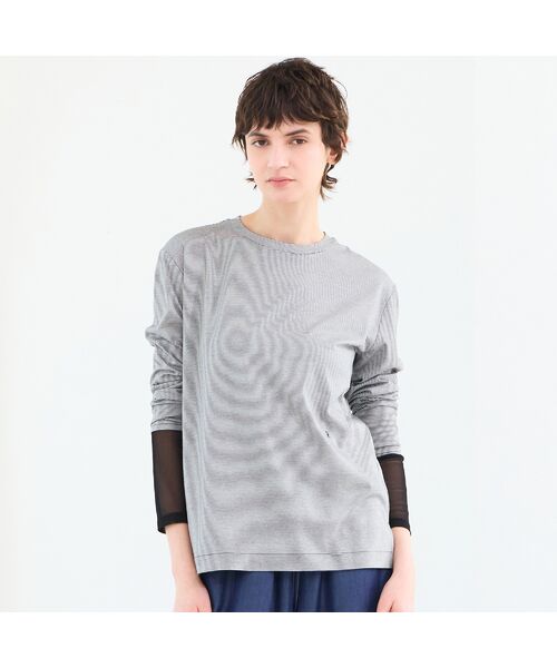 R-ISM / リズム カットソー | 【接触冷感・洗える】ロングスリーブボーダーTシャツ | 詳細2