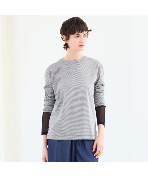 R-ISM / リズム カットソー | 【接触冷感・洗える】ロングスリーブボーダーTシャツ | 詳細3