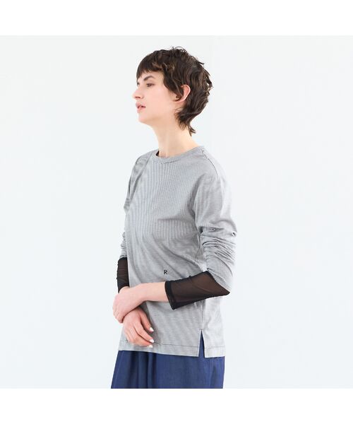 R-ISM / リズム カットソー | 【接触冷感・洗える】ロングスリーブボーダーTシャツ | 詳細4