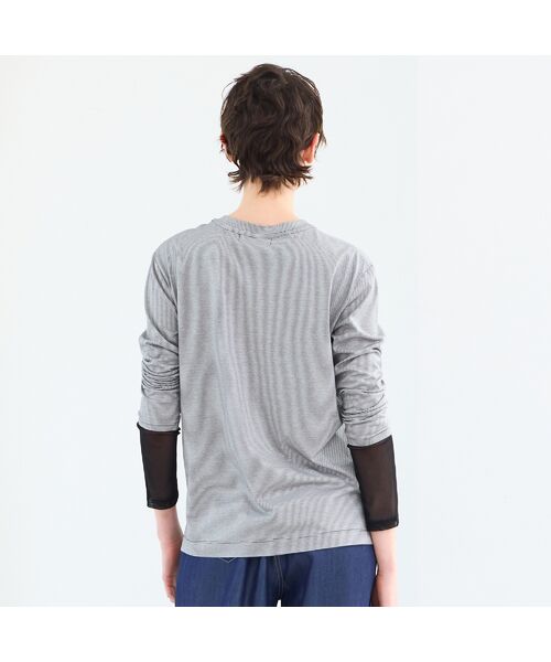 R-ISM / リズム カットソー | 【接触冷感・洗える】ロングスリーブボーダーTシャツ | 詳細6