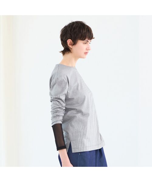 R-ISM / リズム カットソー | 【接触冷感・洗える】ロングスリーブボーダーTシャツ | 詳細8