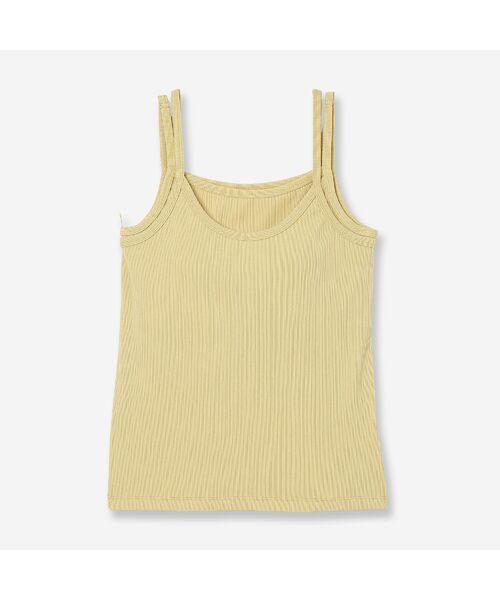 R-ISM / リズム キャミソール・チューブトップ | 【全4色・洗える】カップ付きランダムテレコキャミソール（イエロー）