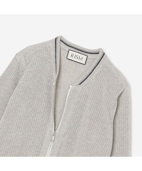 R-ISM / リズム カーディガン・ボレロ | 【アンサンブル対応・洗える】ストローヤーンニットブルゾン | 詳細1