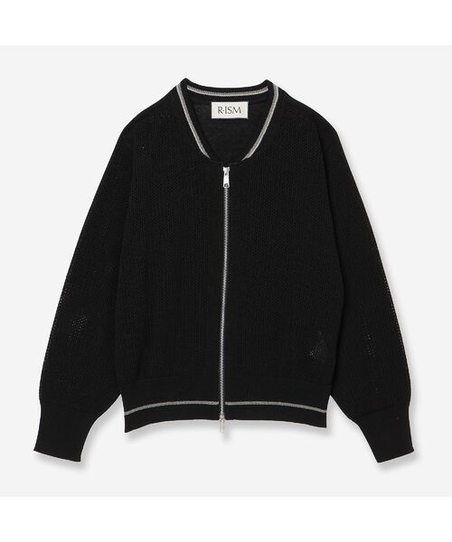 R-ISM / リズム カーディガン・ボレロ | 【アンサンブル対応・洗える】ストローヤーンニットブルゾン（ブラック）