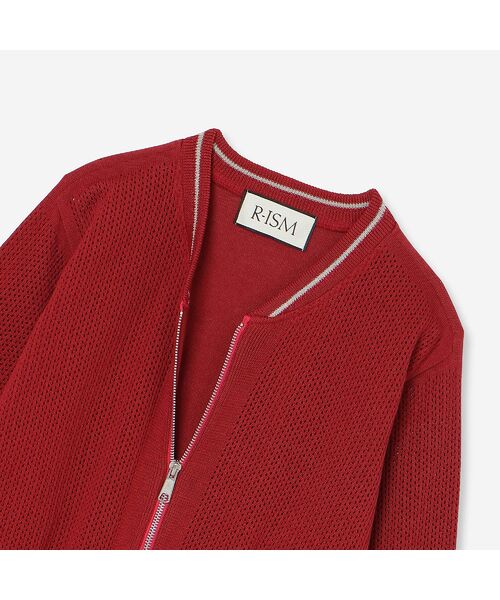 R-ISM / リズム カーディガン・ボレロ | 【アンサンブル対応・洗える】ストローヤーンニットブルゾン | 詳細7