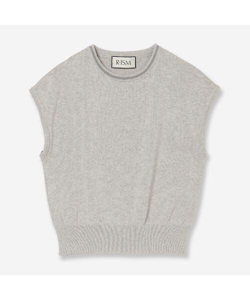 R-ISM / リズム ニット・セーター | 【アンサンブル対応・洗える】ストローヤーンニットプルオーバー（ライトグレー）